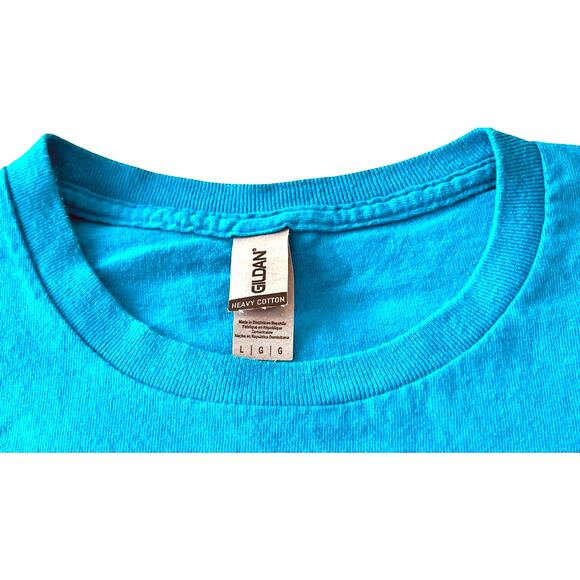 GILDAN "SCRUB SQUAD" SHORT SLV COTTON T-SHIRT, MENS, L, BLUE-MULTICOLOR GRAPHICS - Picture 2 of 11